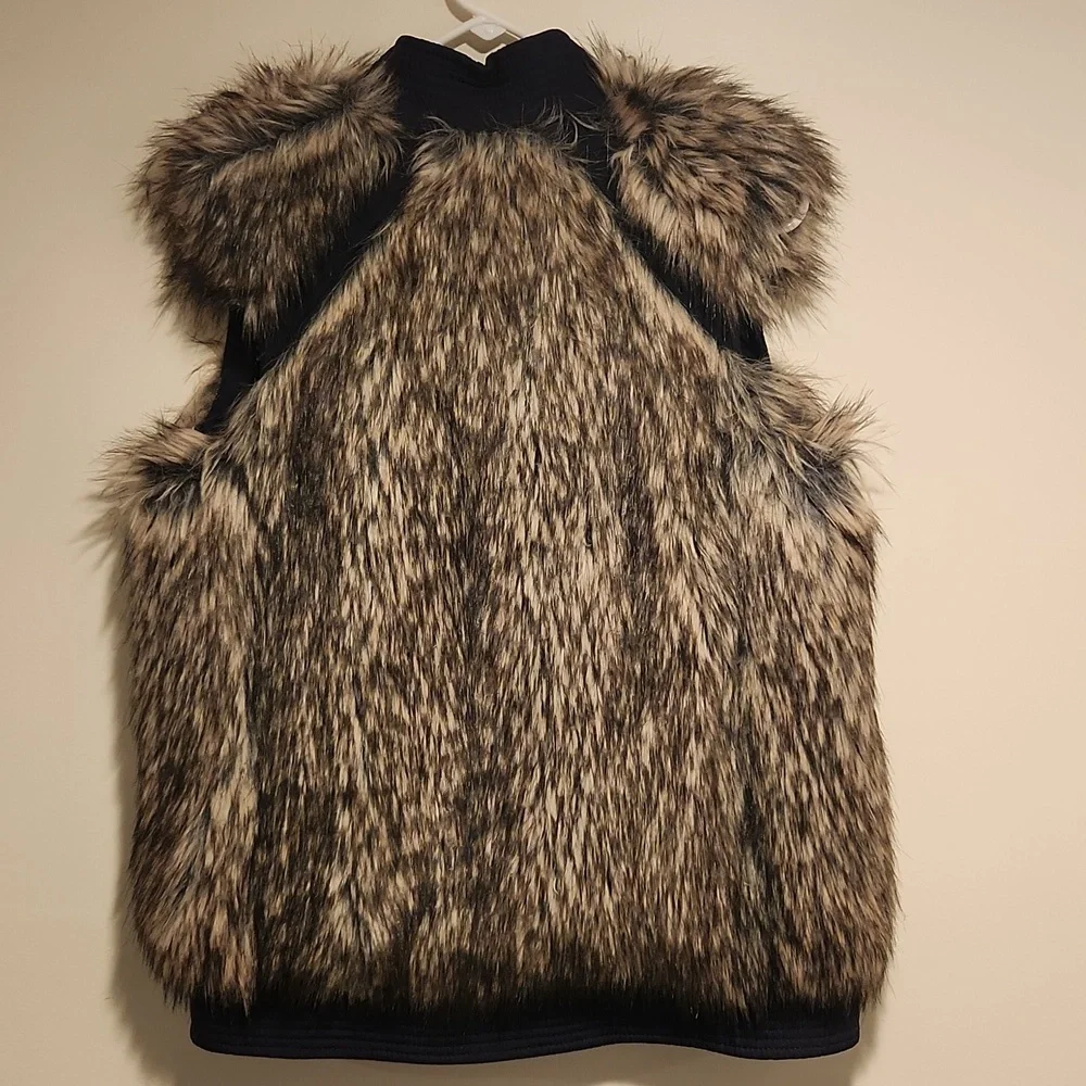 Rebecca Taylor Silk Lining Faux Fur Vest Size M - Picture 6 of 7